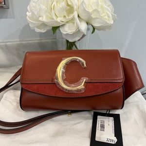 Chloe C belt bag in tan